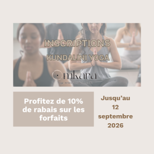 Inscriptions aux cours de yoga d’automne chez OMKARA à Laval